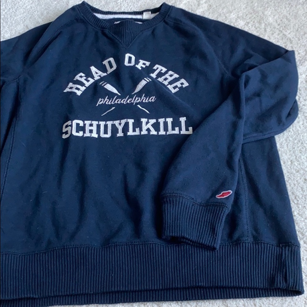 Navy blue crew neck sweatshirt